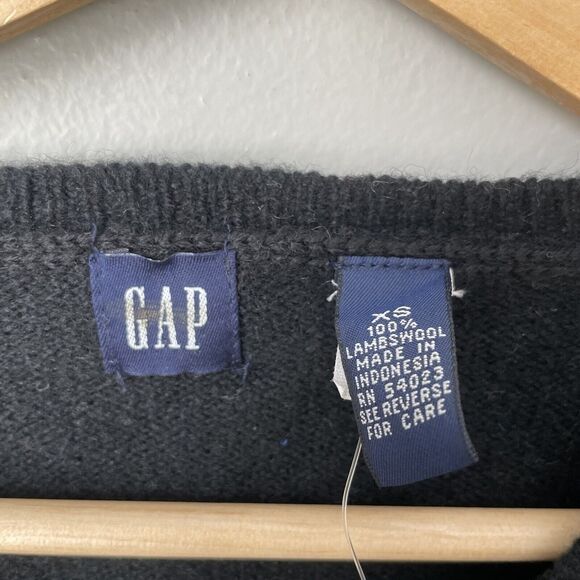 NWT Vintage GAP Black 100% Lambs Wool Womens Sweater‎ Size XS - Picture 3 of 4